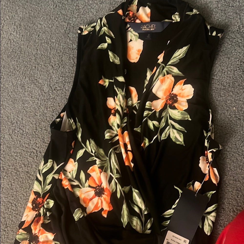 Floral Black Midi Dress - Picture 4 of 6